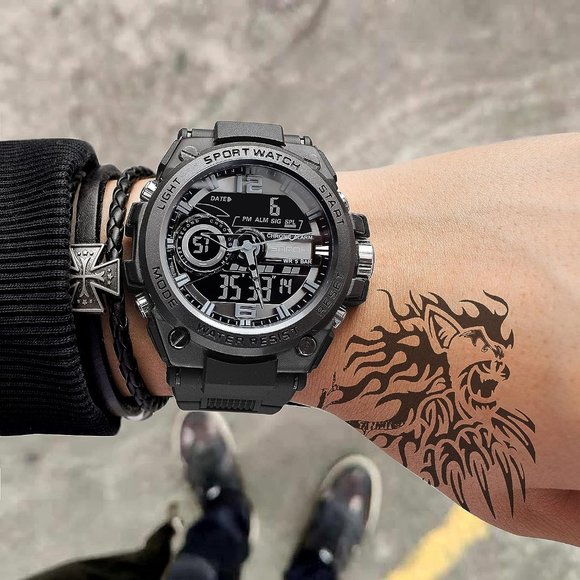 FORSINING Men's Military Electronic Tactical Date Multi Function LED  Wristwatch - Picture 3 of 7